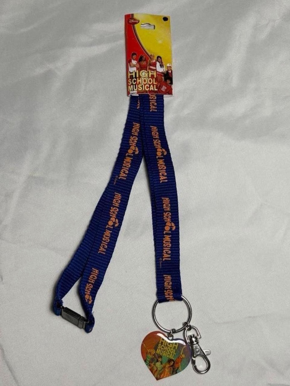 High School Musical Blue Lanyard with Heart Keychain
